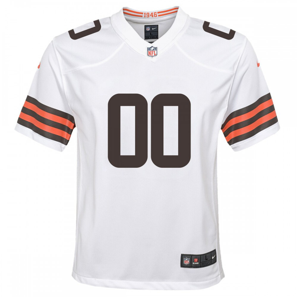 Nike Cleveland Browns Youth Custom Game Jersey - White-GridironStore